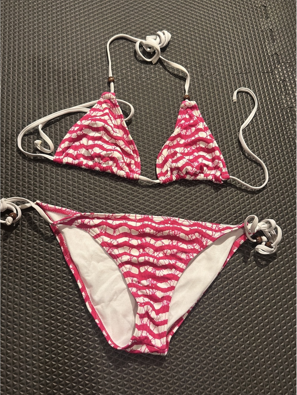 Reef Pink and White Patterned Bikini Set